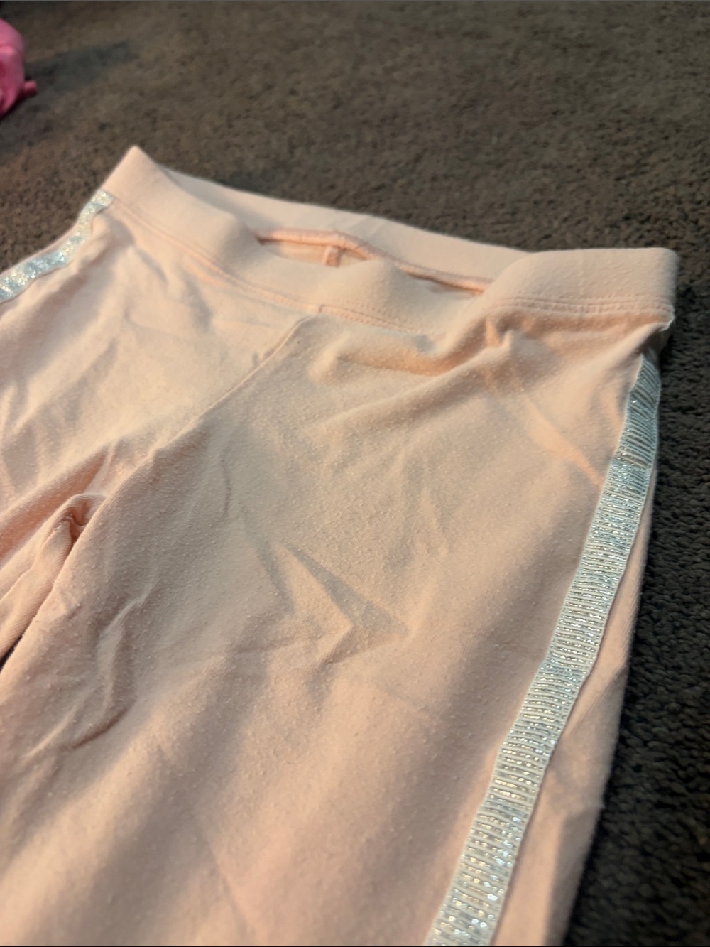 Carter's Peach Leggings with Silver Sparkle Trim